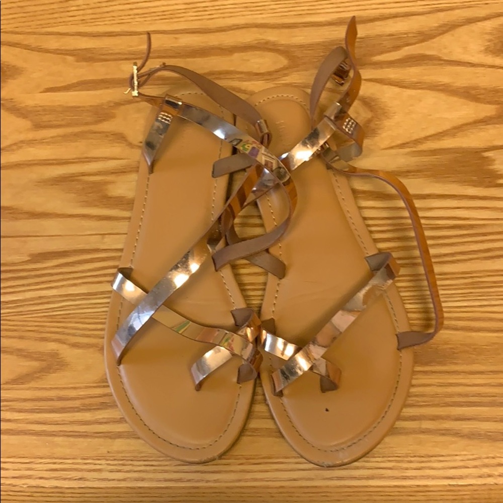 Gold strappy sandals!
